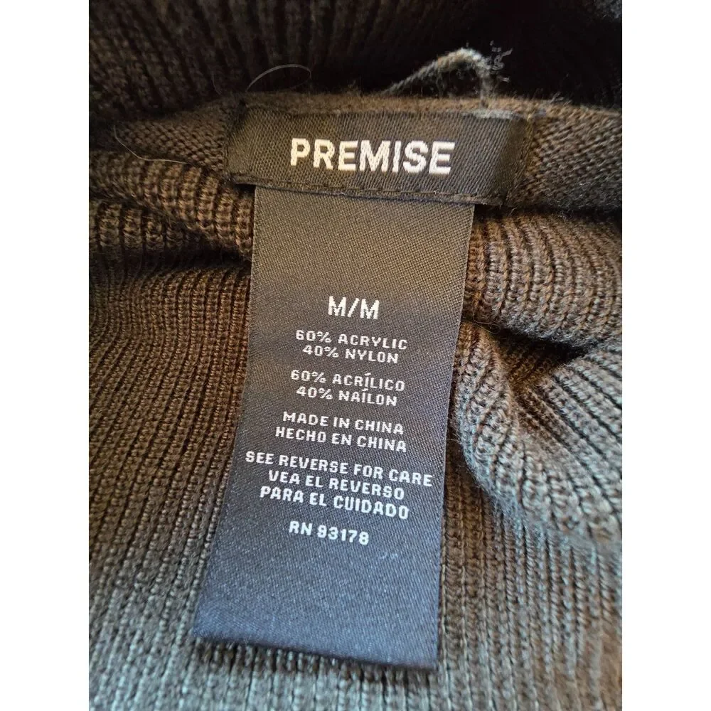 Premise Graphite Gray Cowl Neck Tunic Sweater M High Low Hem Tunic Knit Cozy